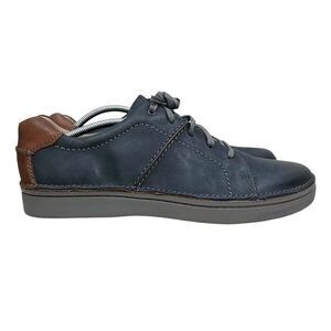 Clarks Mens‎ Sneakers Kitna Nubuck Leather Lace Up Cushion Insole Navy Size 12M